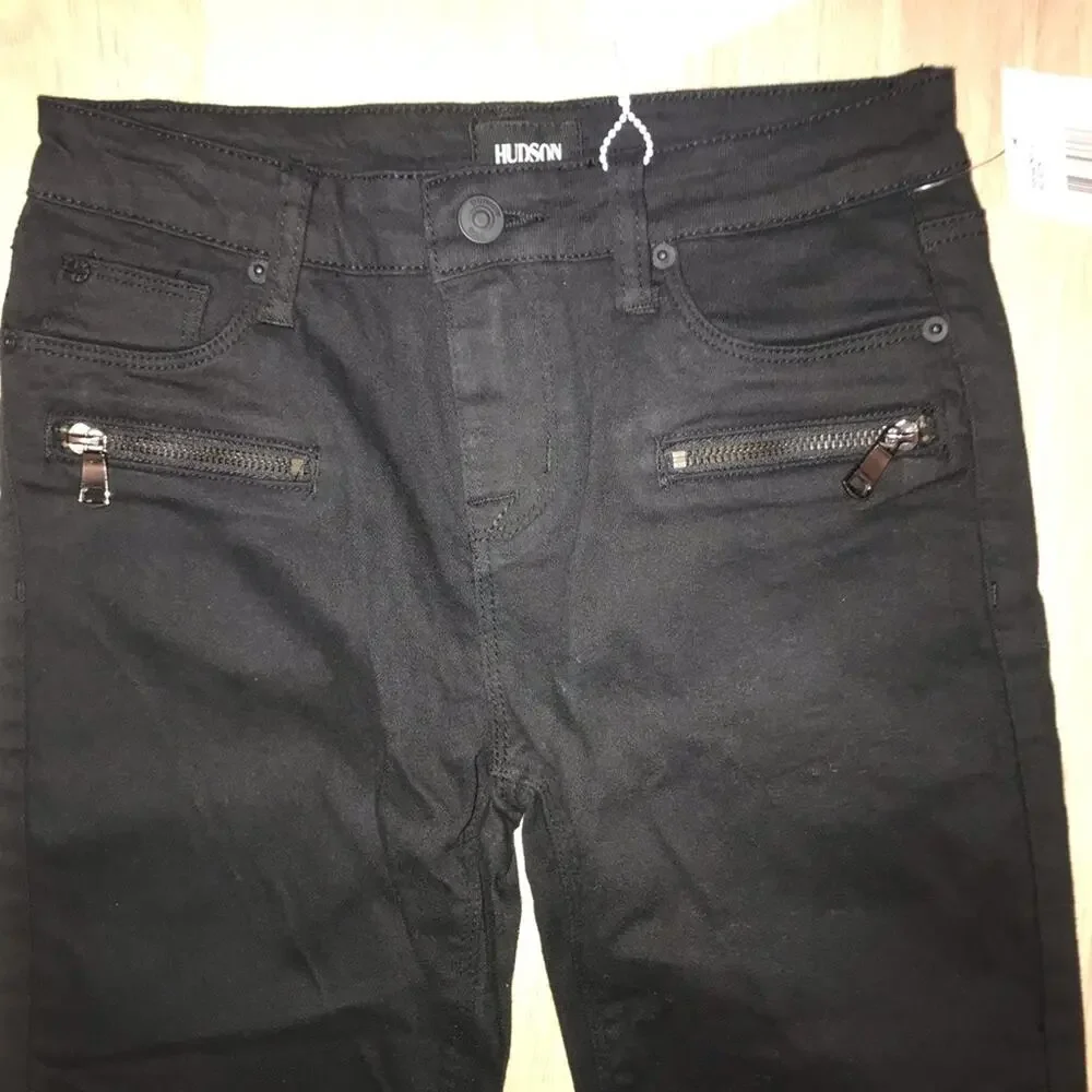 HUDSON Jeans Girls Moto Skinny Jeans Black 16 - Picture 3 of 8
